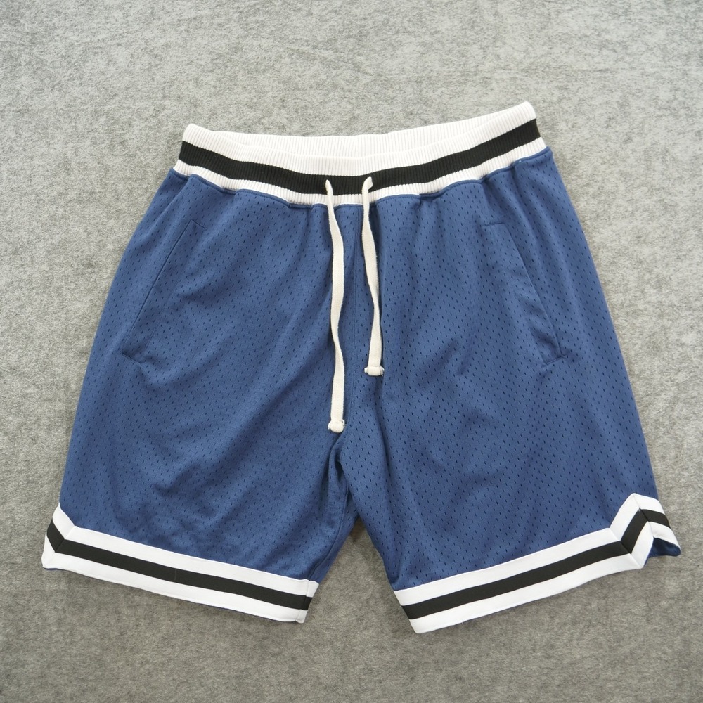 Richie Le Shorts Mens Medium Blue Basketball Elastic Waist Drawstring
